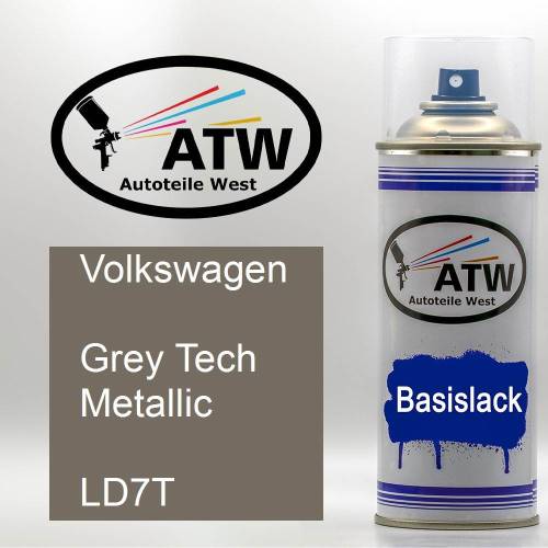 Volkswagen, Grey Tech Metallic, LD7T: 400ml Sprühdose, von ATW Autoteile West.